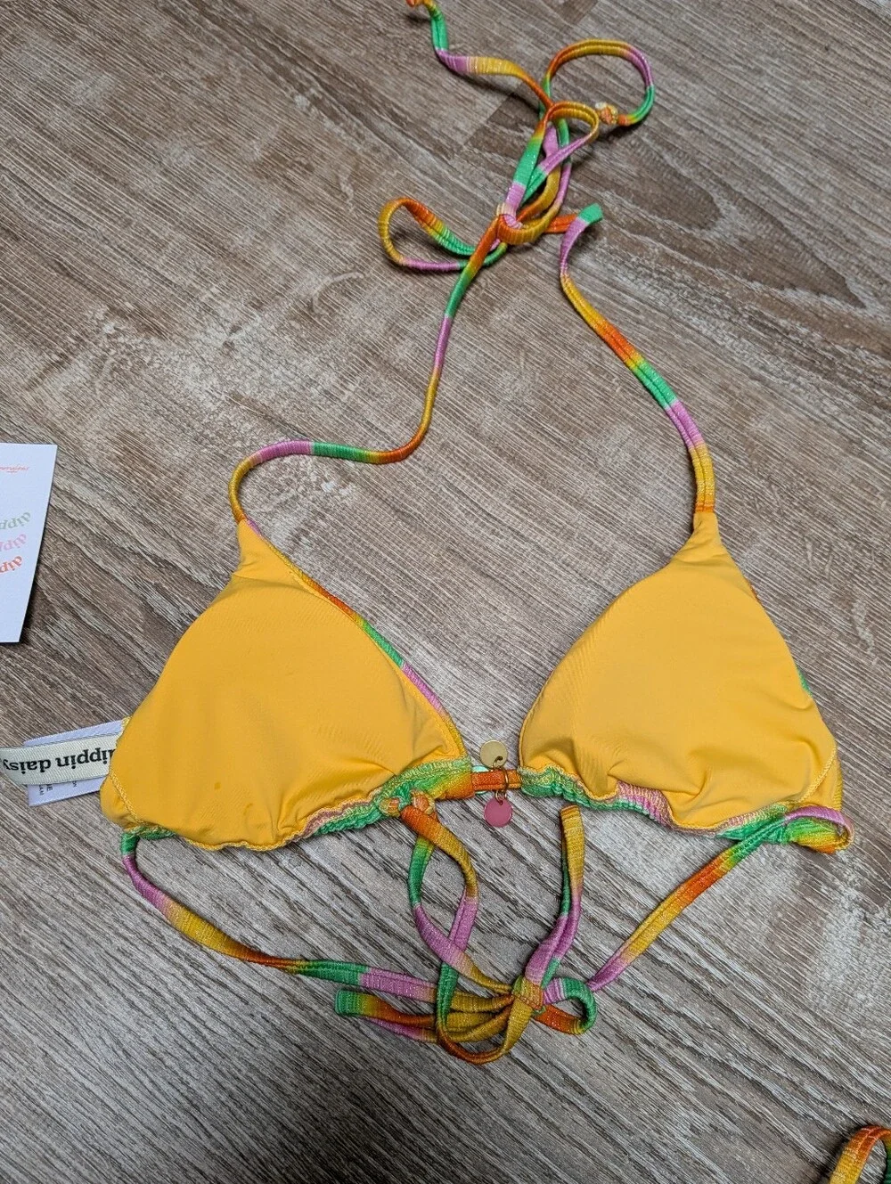 MWT Dippin Daisy's Bondi Cheeky Bikini Bottom Palm Bikini Top Mirage Size Small